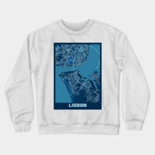 Lisbon - Portugal Peace City Map Crewneck Sweatshirt
